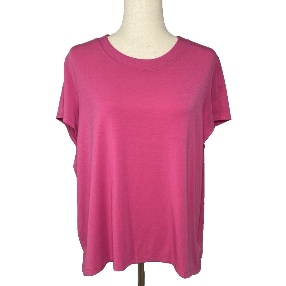 Athleta hot pink oversized short sleeve womens top sz M athleisure gorpcore